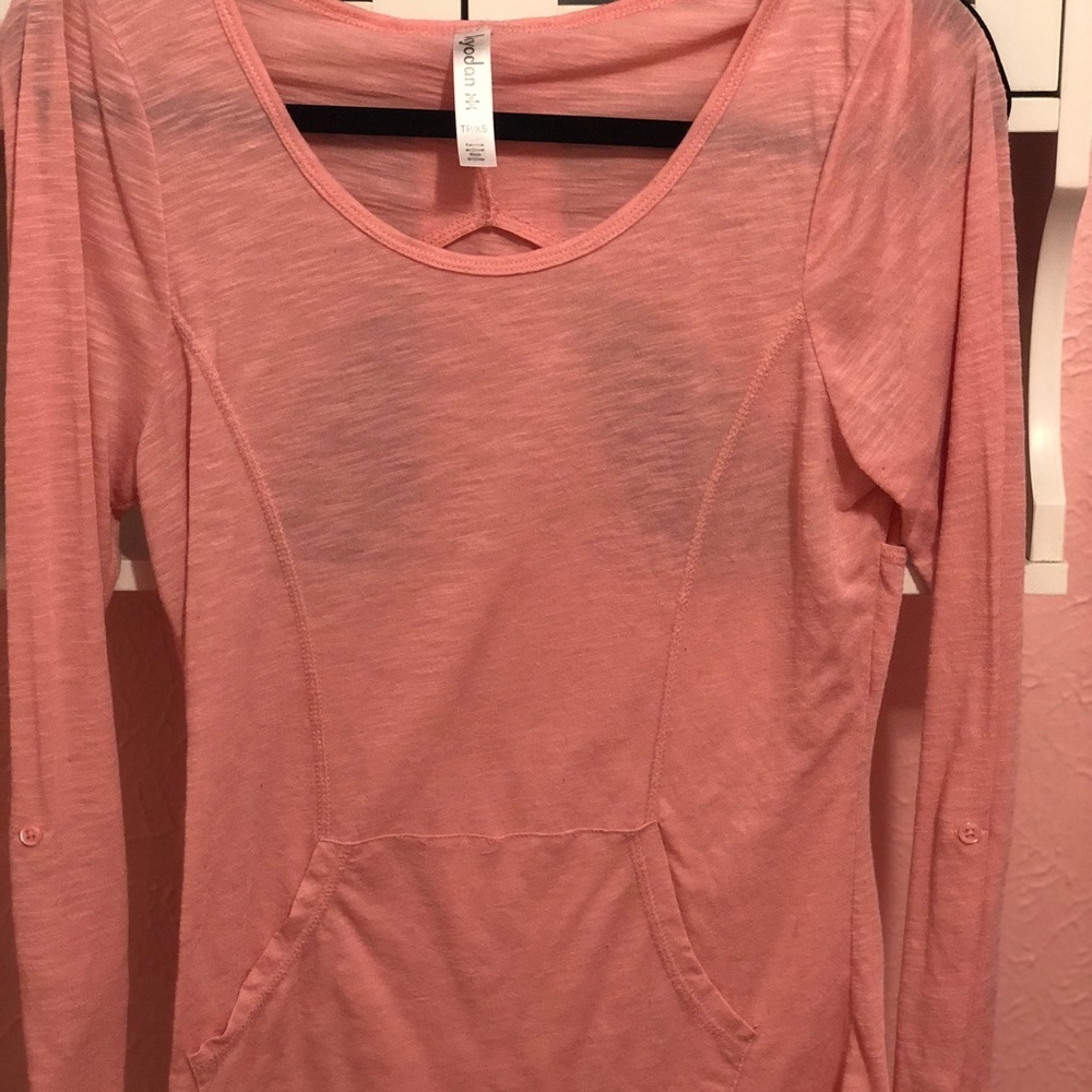 Pink long sleeve sport wear shirt